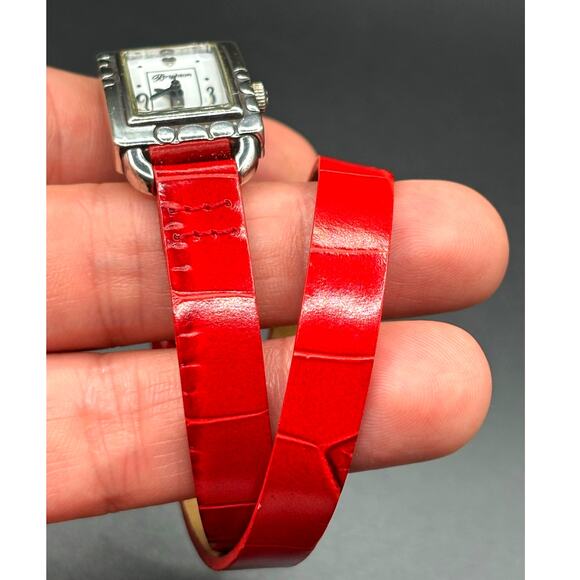 Brighton Petoskey Women\'s Genuine Italian Red Leather Strap Vintage Watch NIB main image 10